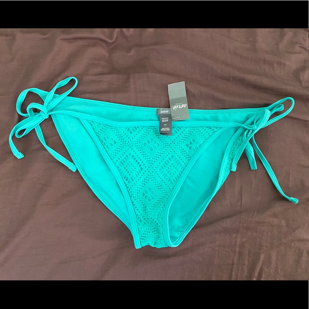 NWT Aerie Blue Crochet Bikini Swim Suit Bottom